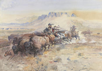 Charles M. Russell (1864–1926) The Upper Missouri in 1840, 1902 Watercolor on paper C. M. Russell Museum, Great Falls, Montana, Trigg Collection