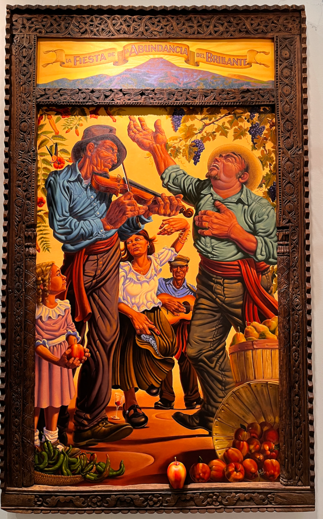 People dancing and playing guitar after a harvest